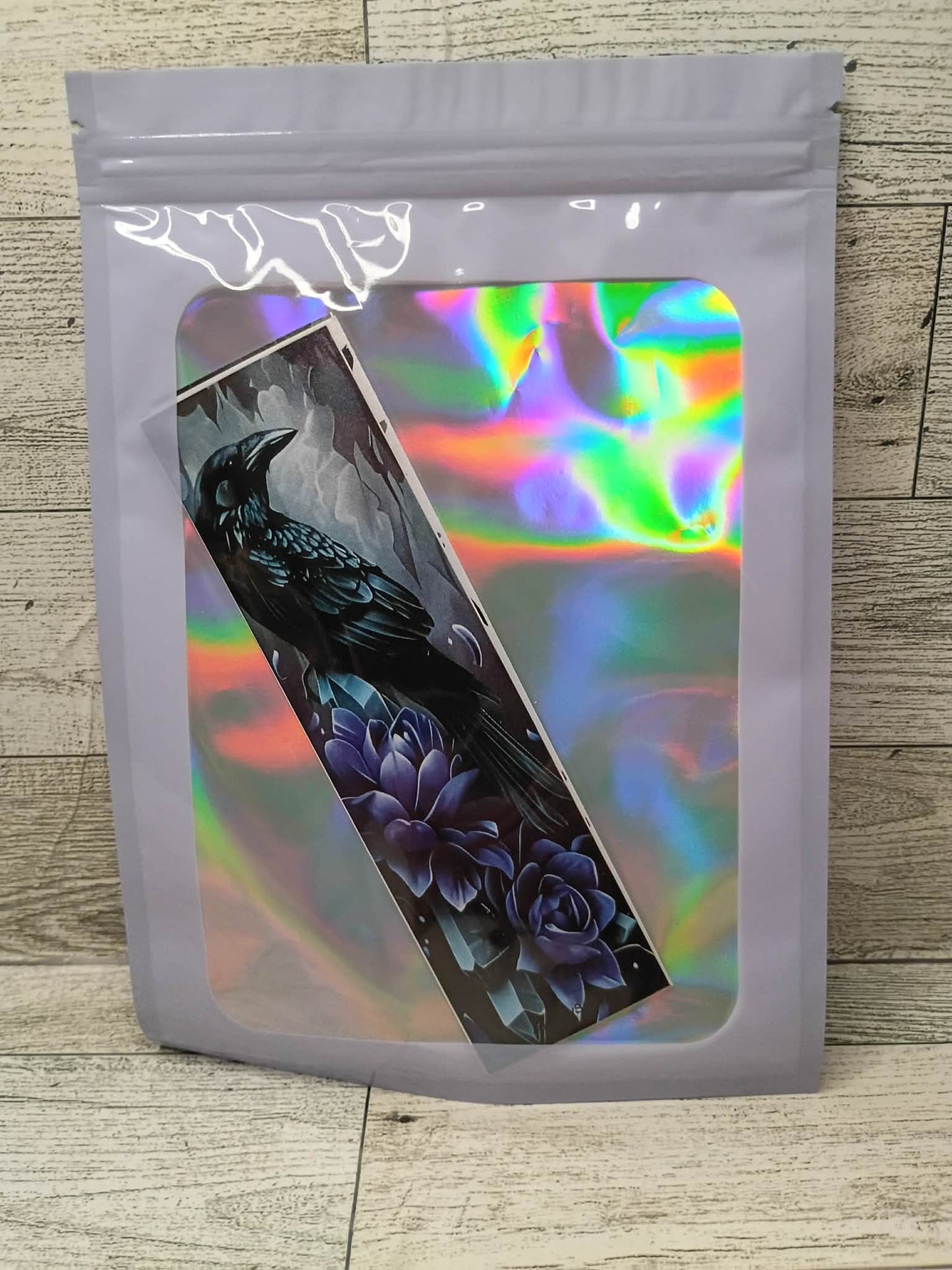 Raven bookmarks in a bag