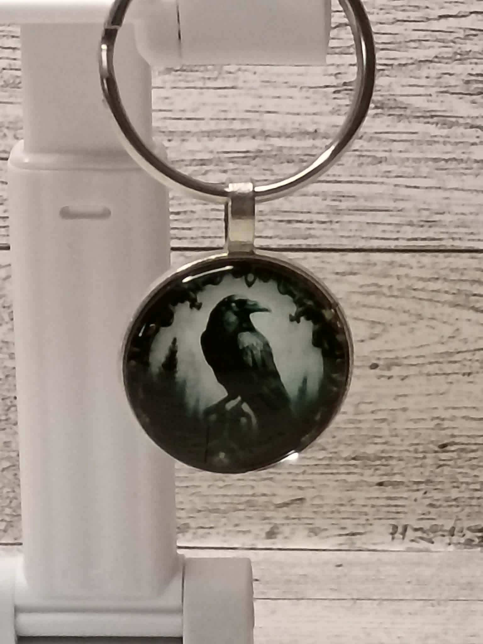 Raven Keychain hanging