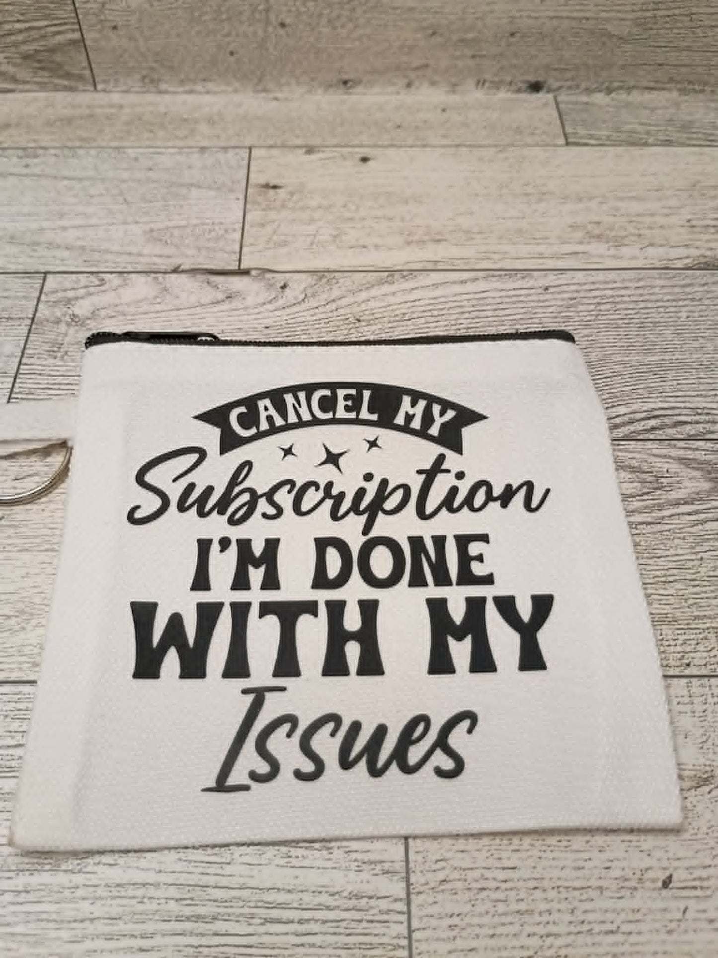 coin purse on wood floor